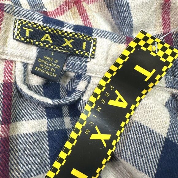 Taxi Premium Flannel Plaid Button Down Shirt Dress - LARGE - Picture 4 of 4
